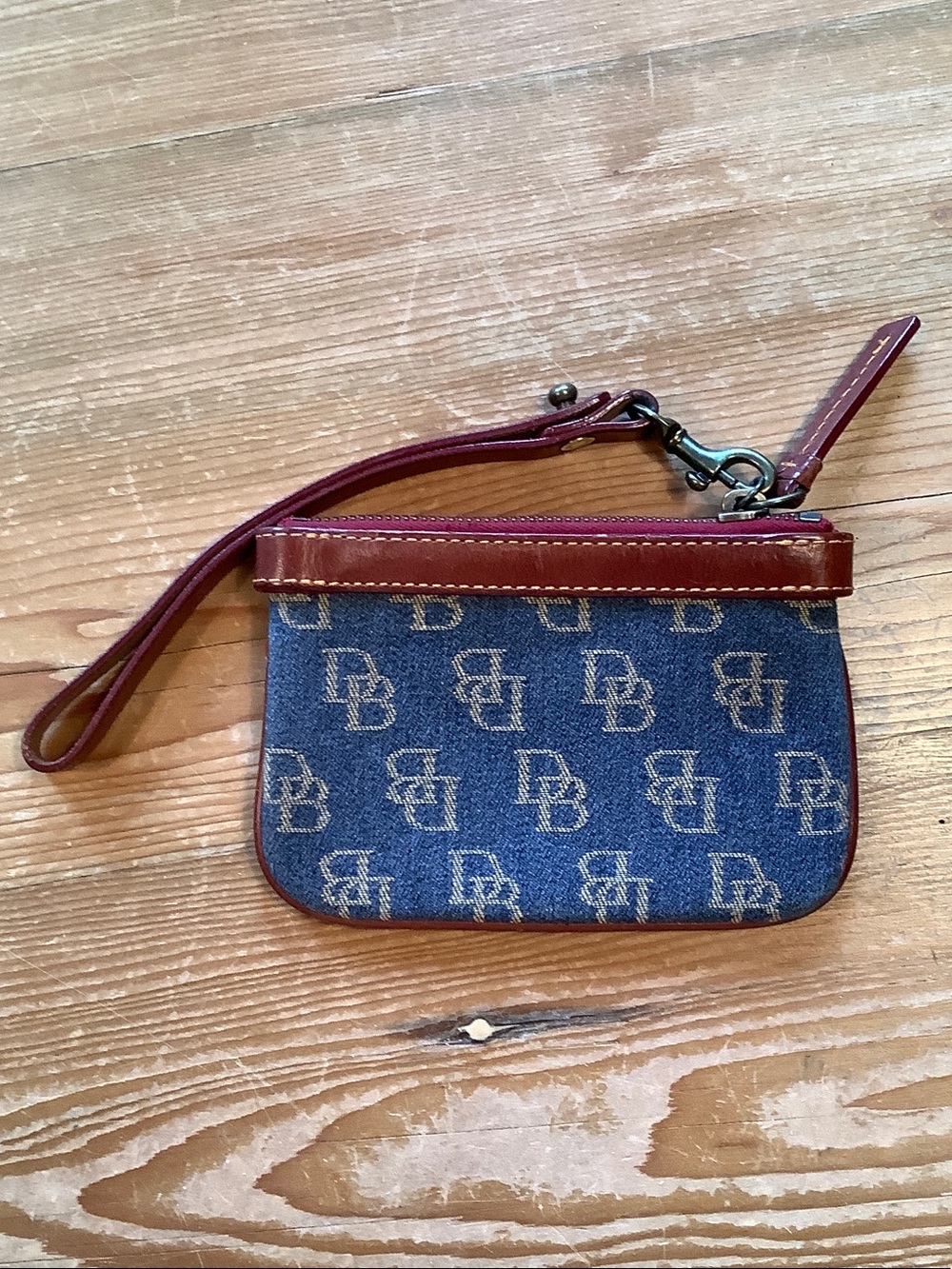 Dooney & Bourke Vintage Denim Small Zip Clutch Wallet